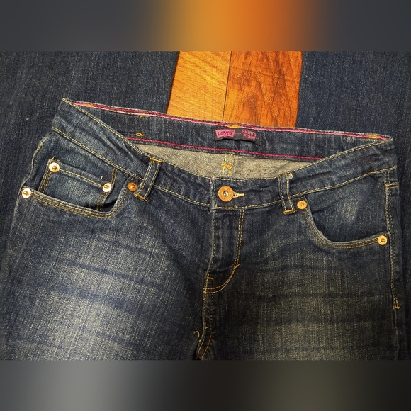 2012 Levi's Skinny Flare Girls Blue Jeans 16 Regular - Picture 2 of 7